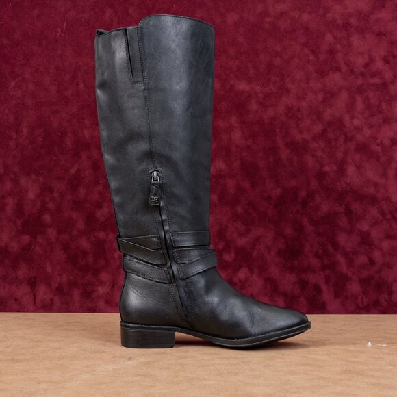 Sam Edelman Women Pansy Equestrian Riding Wide Calf Black Leather Boots sz 8 - Picture 10 of 10